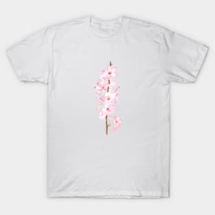 pink cherry blossom pink sakura watercolor painting T-Shirt